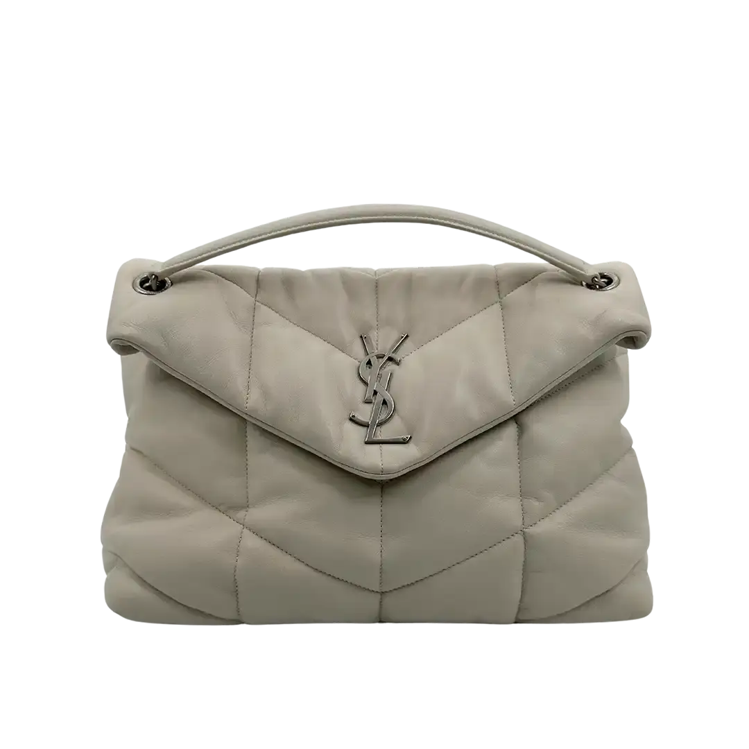 Saint Laurent LouLou Puffer Medium Handtasche Ivory Lammleder / sehr gut Saint Laurent