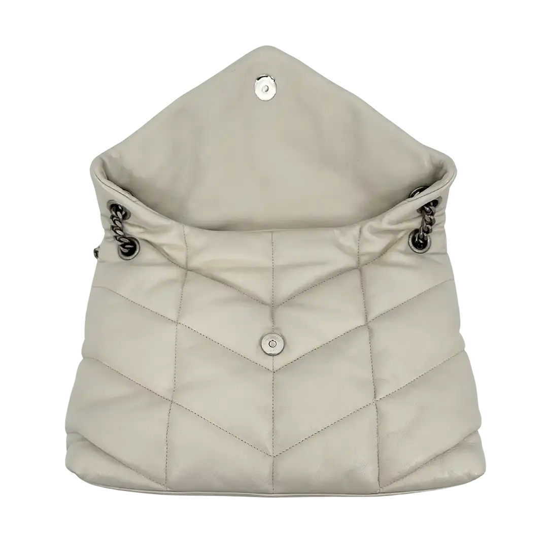 Saint Laurent LouLou Puffer Medium Handtasche Ivory Lammleder / sehr gut Saint Laurent