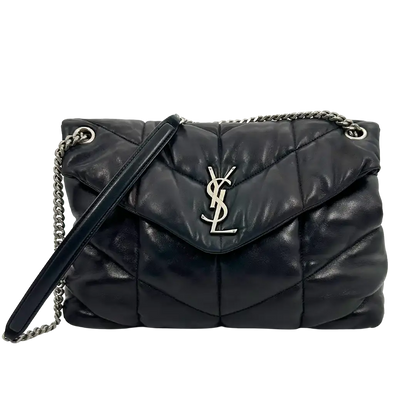 Saint Laurent LouLou Puffer Medium Handtasche schwarz Lammleder / gut Saint Laurent