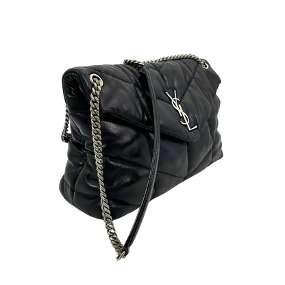 Saint Laurent LouLou Puffer Medium Handtasche schwarz Lammleder / gut Saint Laurent
