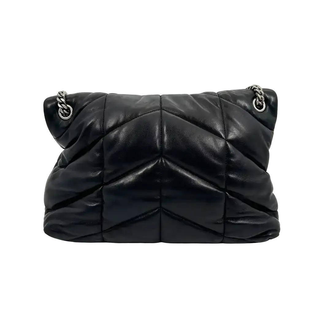 Saint Laurent LouLou Puffer Medium Handtasche schwarz Lammleder / gut Saint Laurent