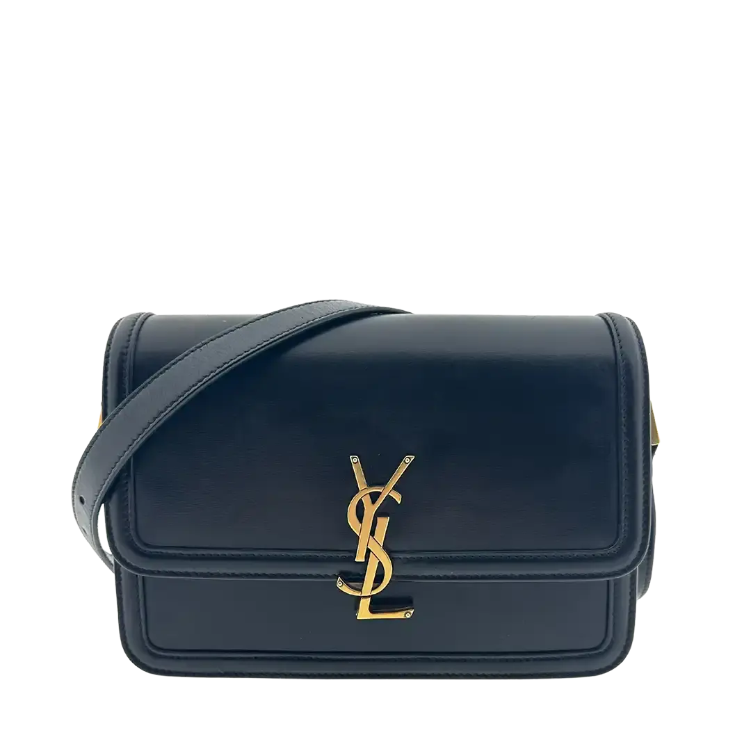 Saint Laurent Solferino Medium schwarz Leder Handtasche / gut Saint Laurent