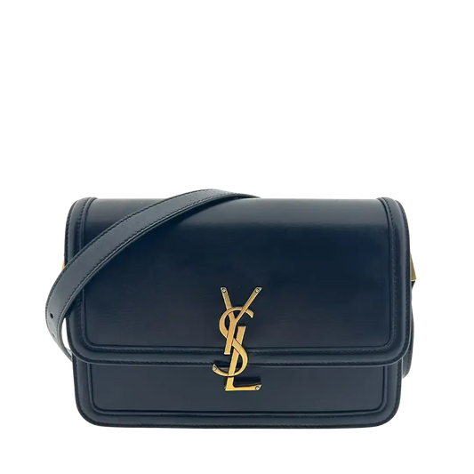 Saint Laurent Solferino Medium schwarz Leder Handtasche / gut Saint Laurent