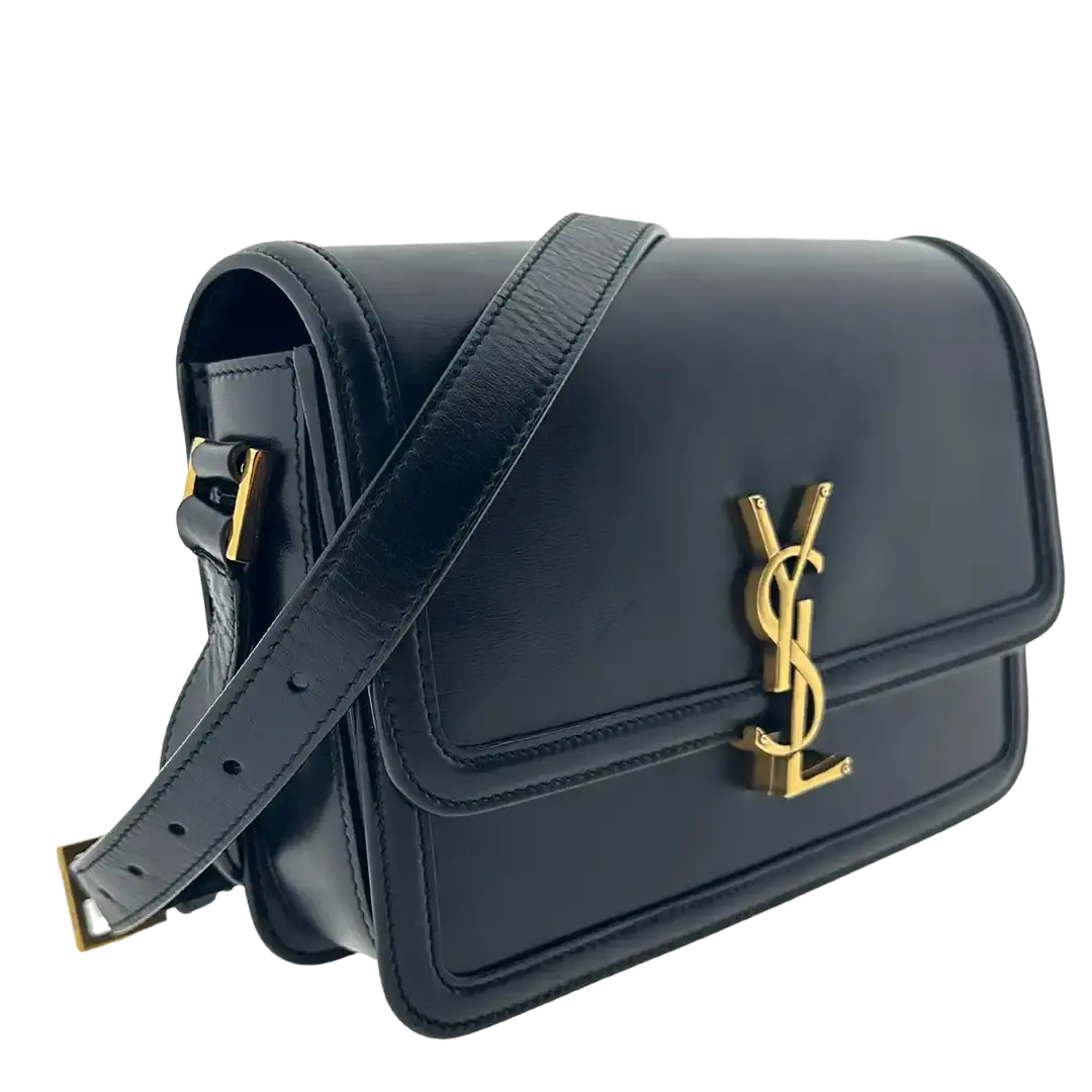 Saint Laurent Solferino Medium schwarz Leder Handtasche / gut Saint Laurent