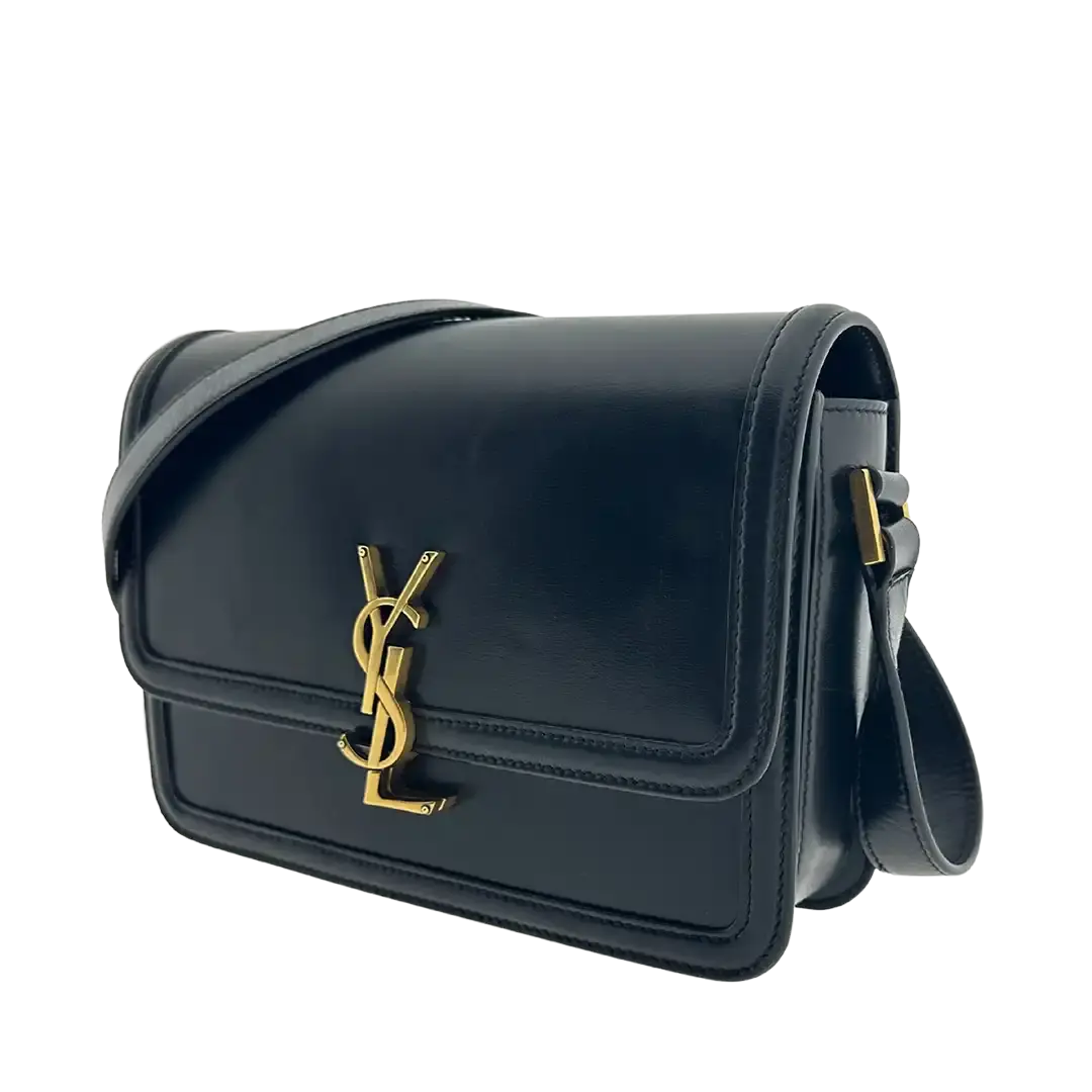 Saint Laurent Solferino Medium schwarz Leder Handtasche / gut Saint Laurent