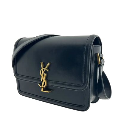 Saint Laurent Solferino Medium schwarz Leder Handtasche / gut Saint Laurent