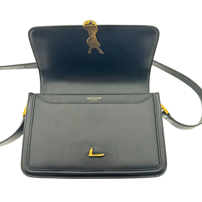Saint Laurent Solferino Medium schwarz Leder Handtasche / gut Saint Laurent