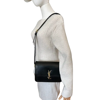Saint Laurent Solferino Medium schwarz Leder Handtasche / gut Saint Laurent