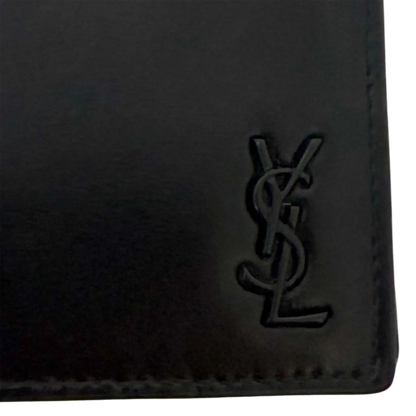 Saint Laurent Tiny Cassandre Brieftasche mit Geldklammer aus mattem Leder Schwarz/ neuwertig Saint Laurent