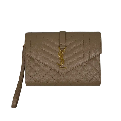 Saint Laurent YSL Cassandre Grain-de-Poudre dark beige Fullset / neuwertig - Echtheitscheck