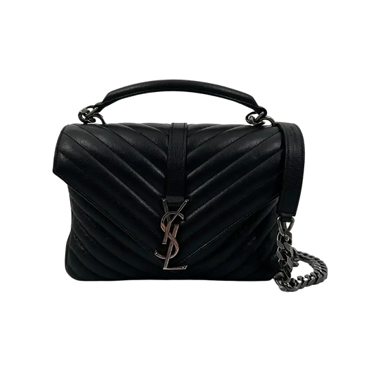 Saint Laurent YSL College Medium Handtasche schwarz Leder / sehr gut Saint Laurent