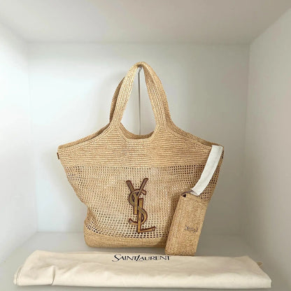 Saint Laurent YSL Icare Maxi Shopper Raffia 2024 / ungetragen Saint Laurent