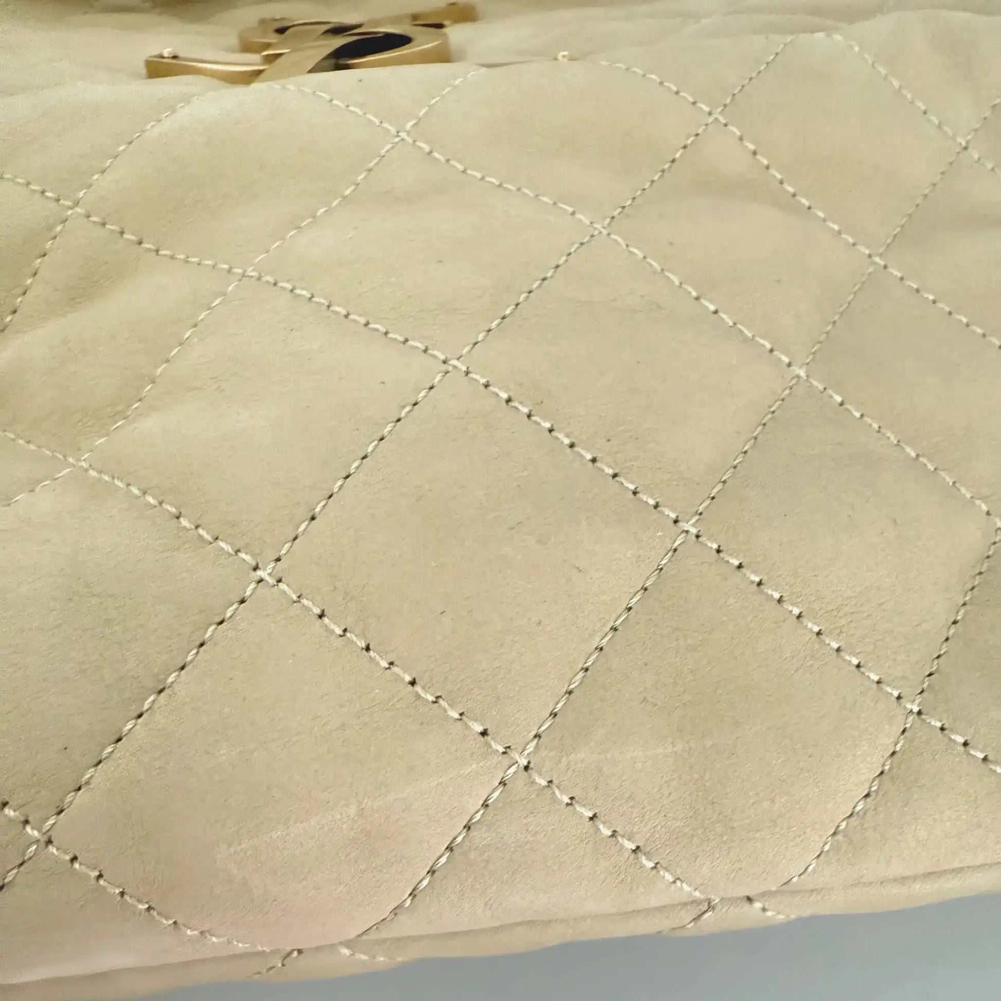 Saint Laurent YSL Icare Maxi Shopper gestepptes Nubukleder beige / neuwertig Saint Laurent