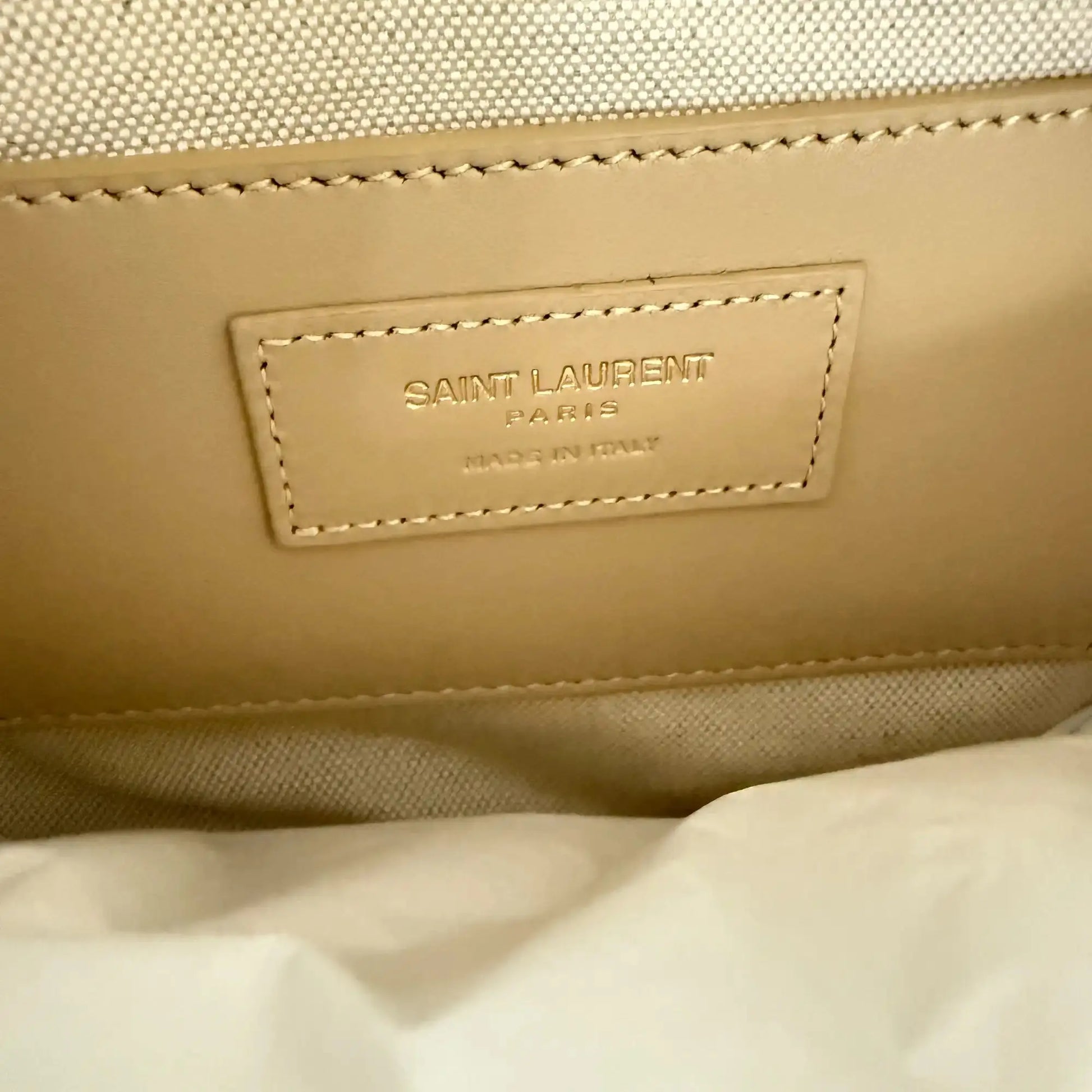 Saint Laurent YSL Icare Maxi Shopper gestepptes Nubukleder beige / neuwertig Saint Laurent