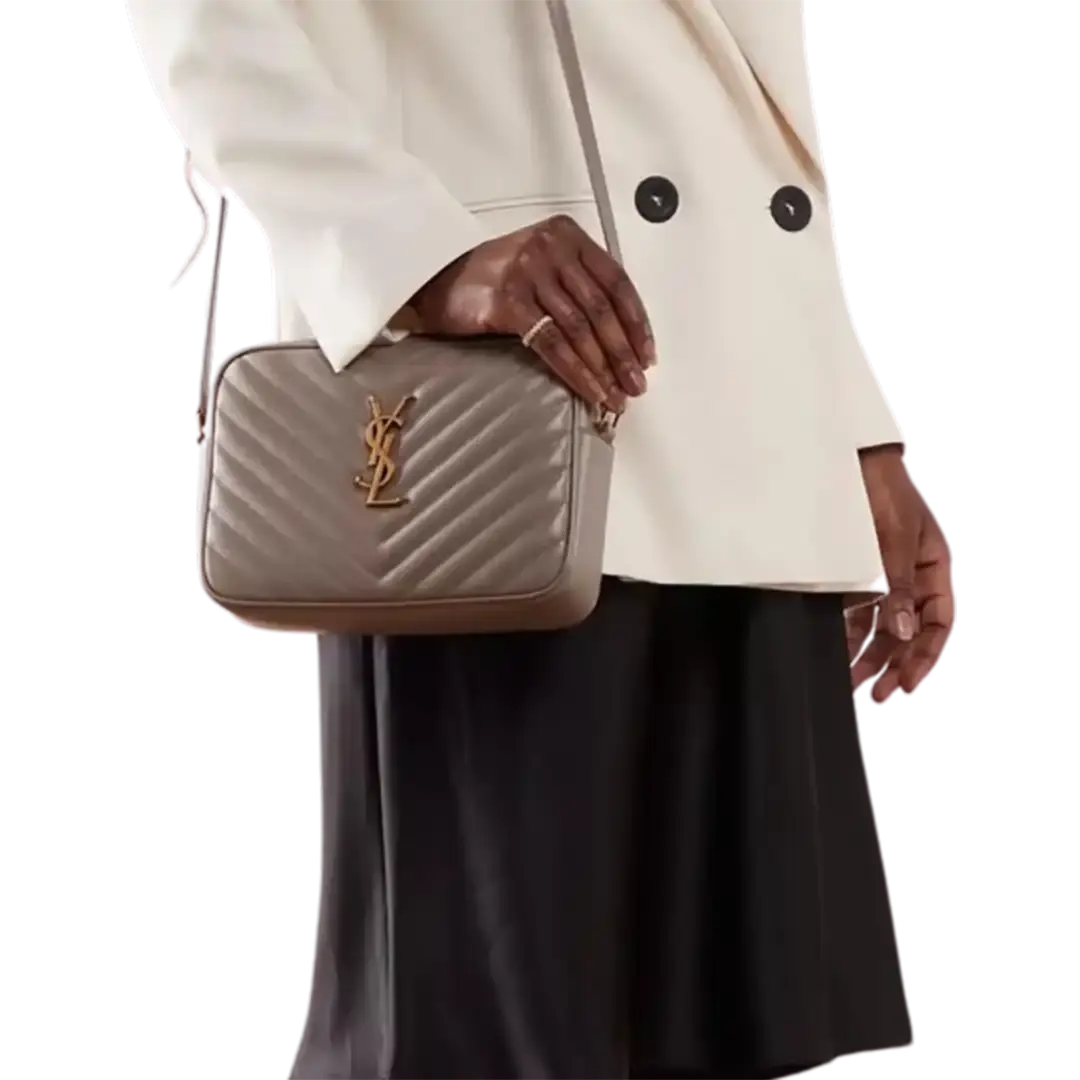 Saint Laurent YSL Lou Crossbody Tasche grau-braun / neuwertig - Echtheitscheck