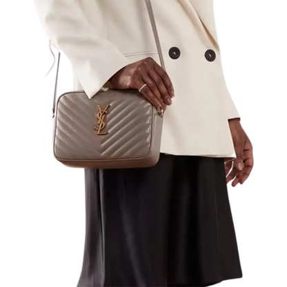 Saint Laurent YSL Lou Crossbody Tasche grau-braun / neuwertig - Echtheitscheck