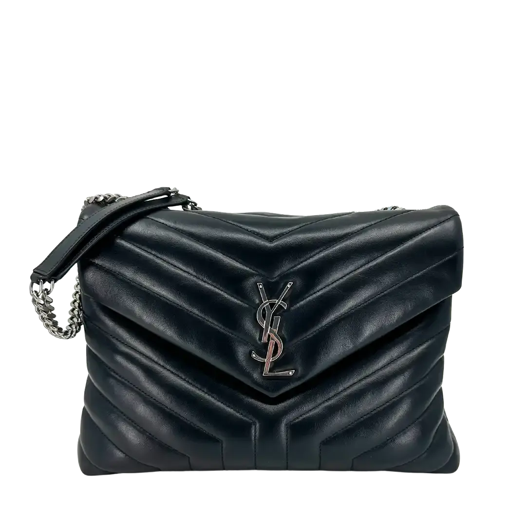 Saint Laurent YSL LouLou Medium Leder schwarz silberne Hardware Fullset / sehr gut Saint Laurent
