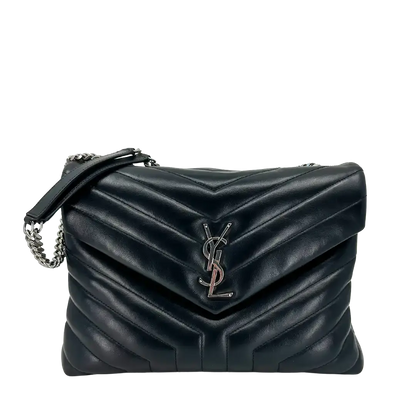 Saint Laurent YSL LouLou Medium Leder schwarz silberne Hardware Fullset / sehr gut Saint Laurent