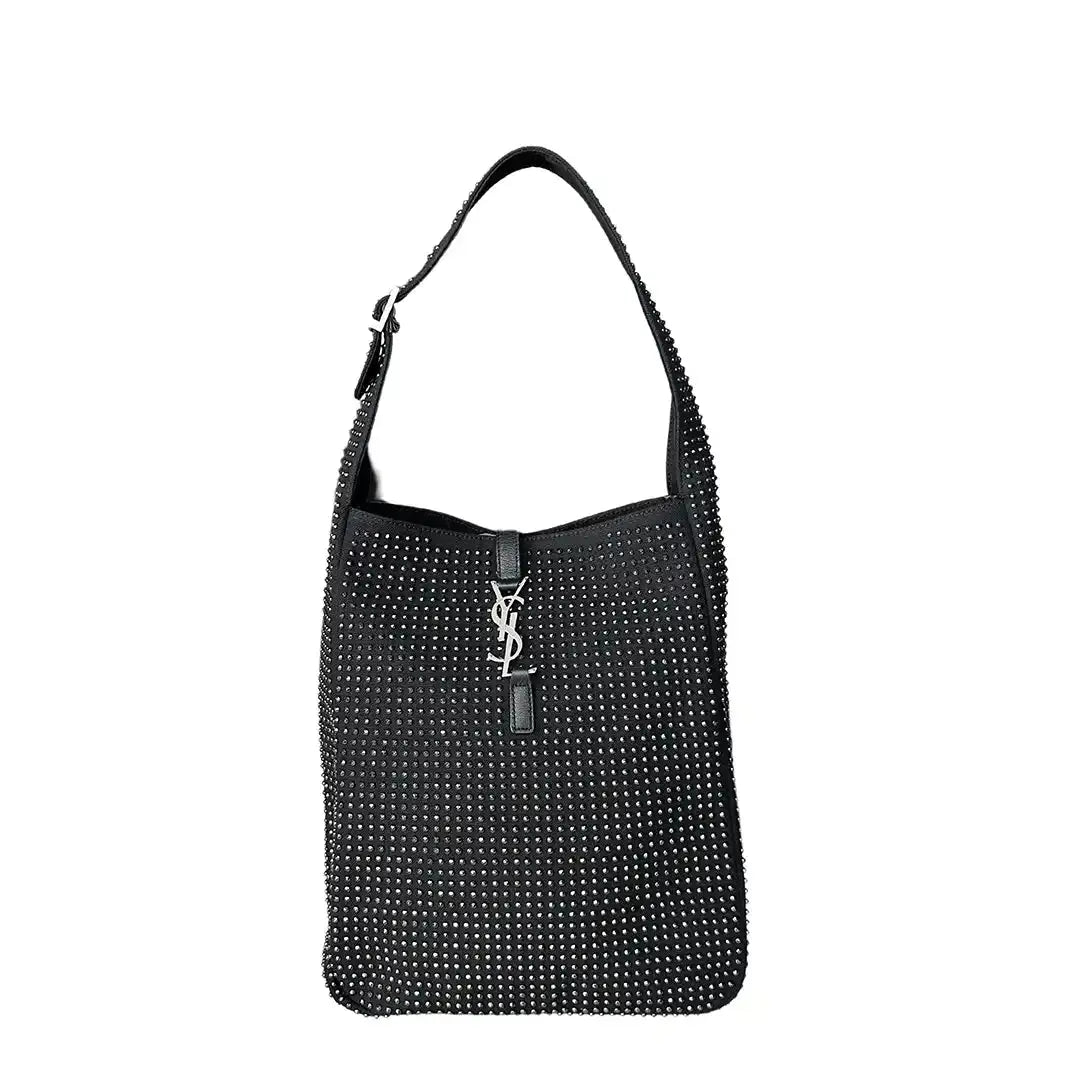 Saint Laurent mittelgroße Hobo-Bag LE 5 À 7 schwarz Nieten / neuwertig Saint Laurent