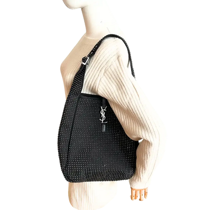 Saint Laurent mittelgroße Hobo-Bag LE 5 À 7 schwarz Nieten / neuwertig Saint Laurent