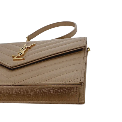 Saint Laurent YSL Cassandre Envelope mit Kettenriemen beige / sehr gut Saint Laurent