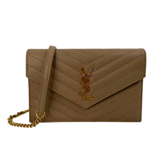 Saint Laurent YSL Cassandre Envelope mit Kettenriemen beige / sehr gut Saint Laurent