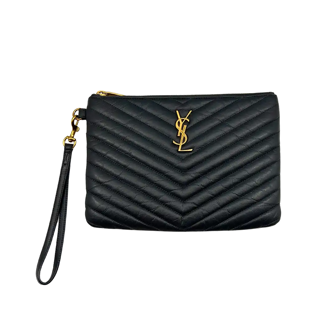 Saint Laurent Cassandre Pouch anthrazit / sehr gut Saint Laurent