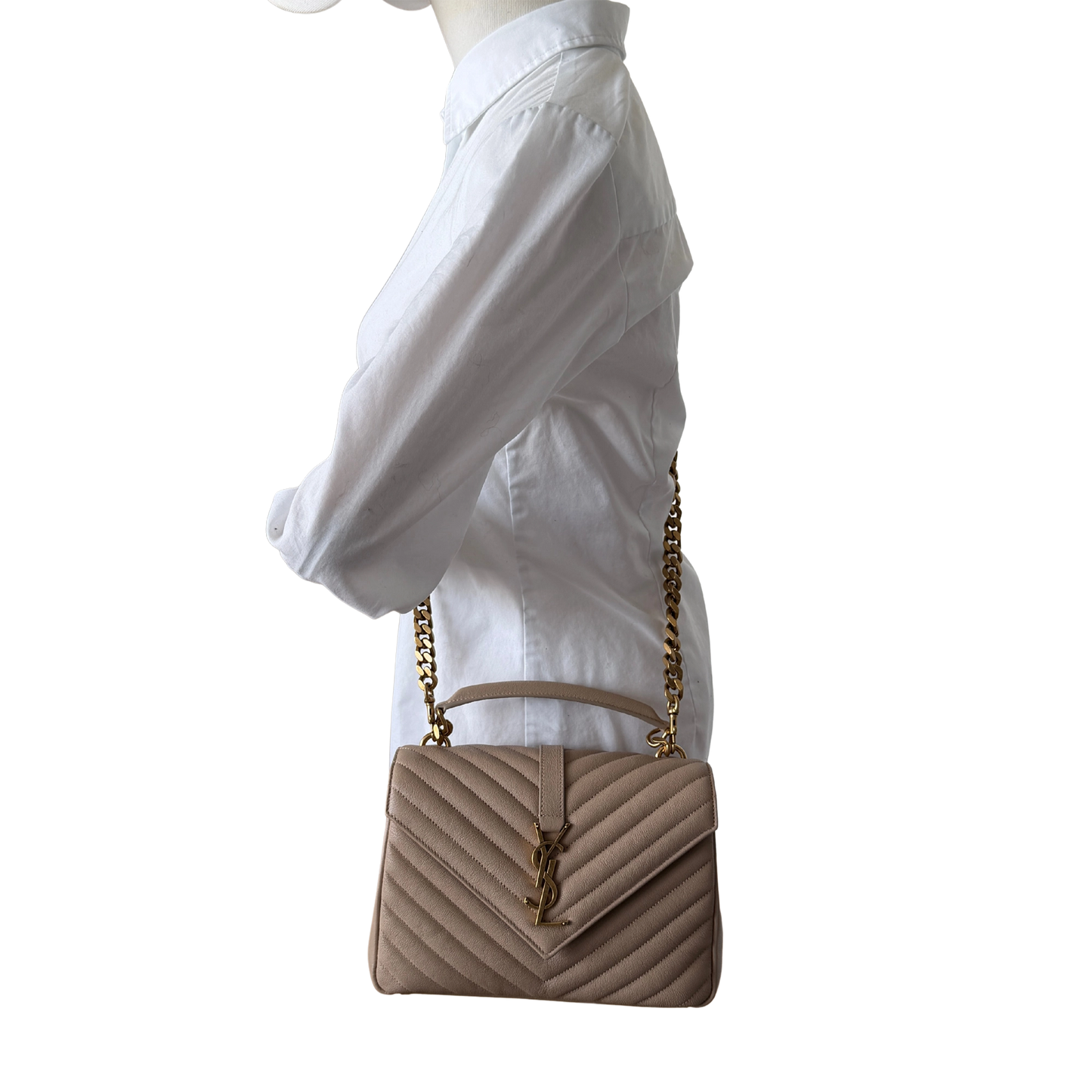 Saint Laurent College Tasche Medium dark beige / neuwertig Saint Laurent
