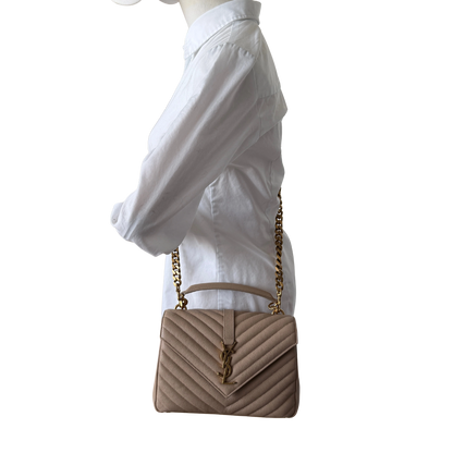 Saint Laurent College Tasche Medium dark beige / neuwertig Saint Laurent