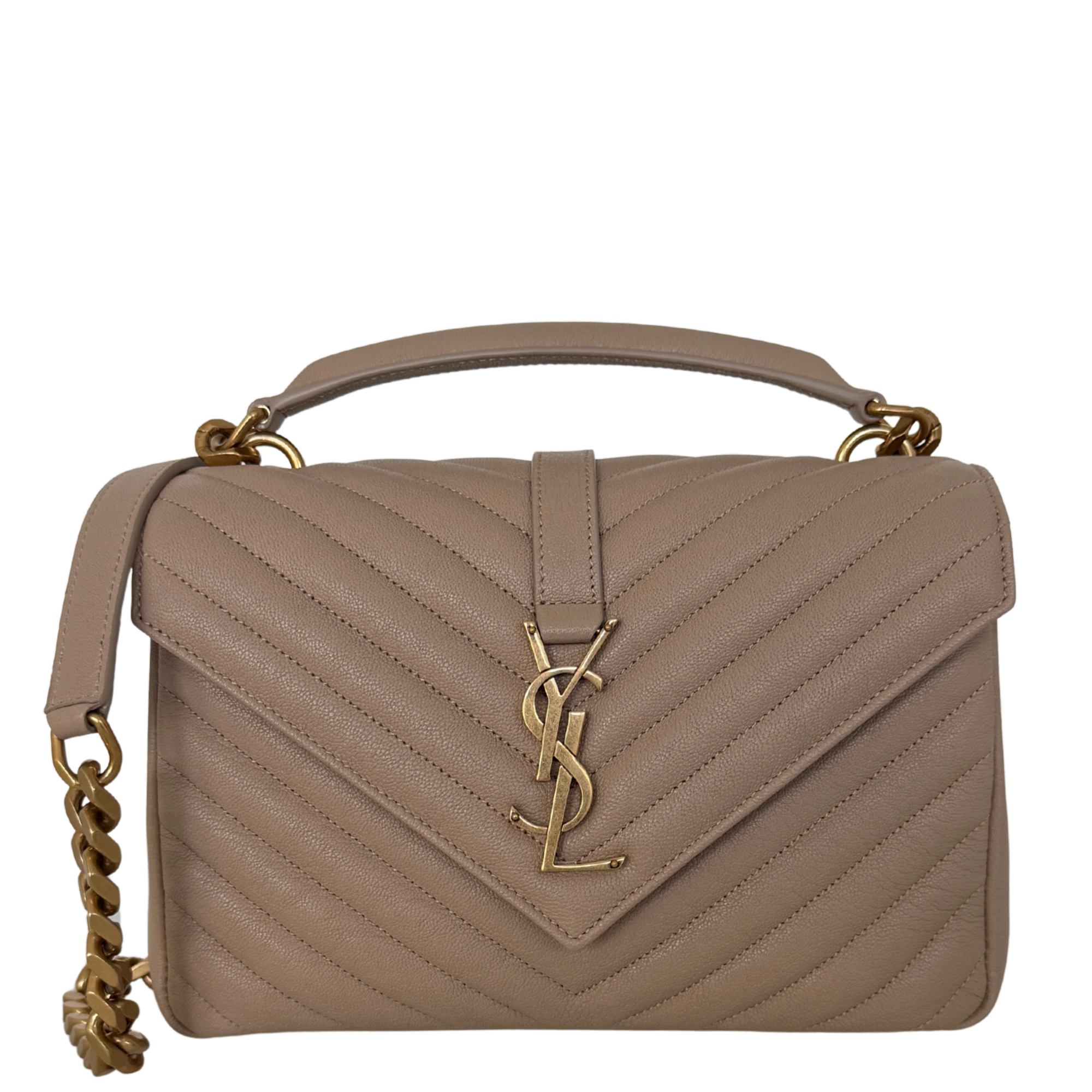 Saint Laurent College Tasche Medium dark beige / neuwertig Saint Laurent