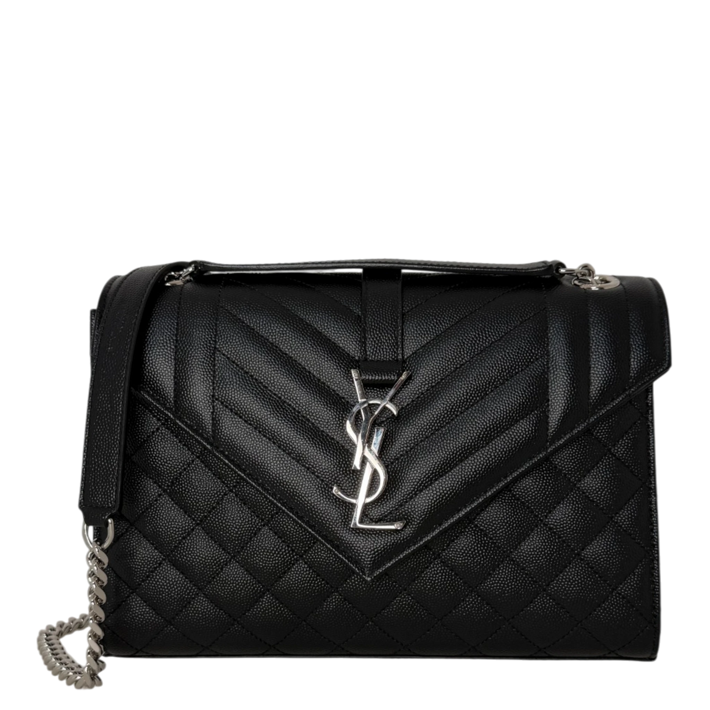 Saint Laurent YSL Envelope Medium schwarz silberne Hardware Saint Laurent