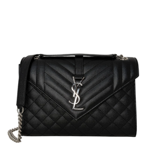 Saint Laurent YSL Envelope Medium schwarz silberne Hardware