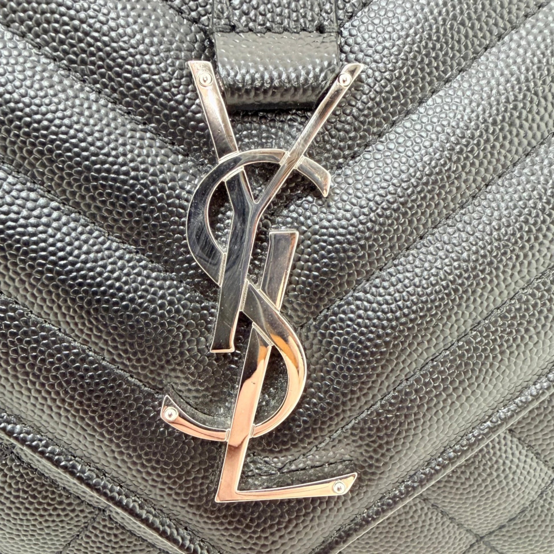 Saint Laurent YSL Envelope Medium schwarz silberne Hardware Saint Laurent