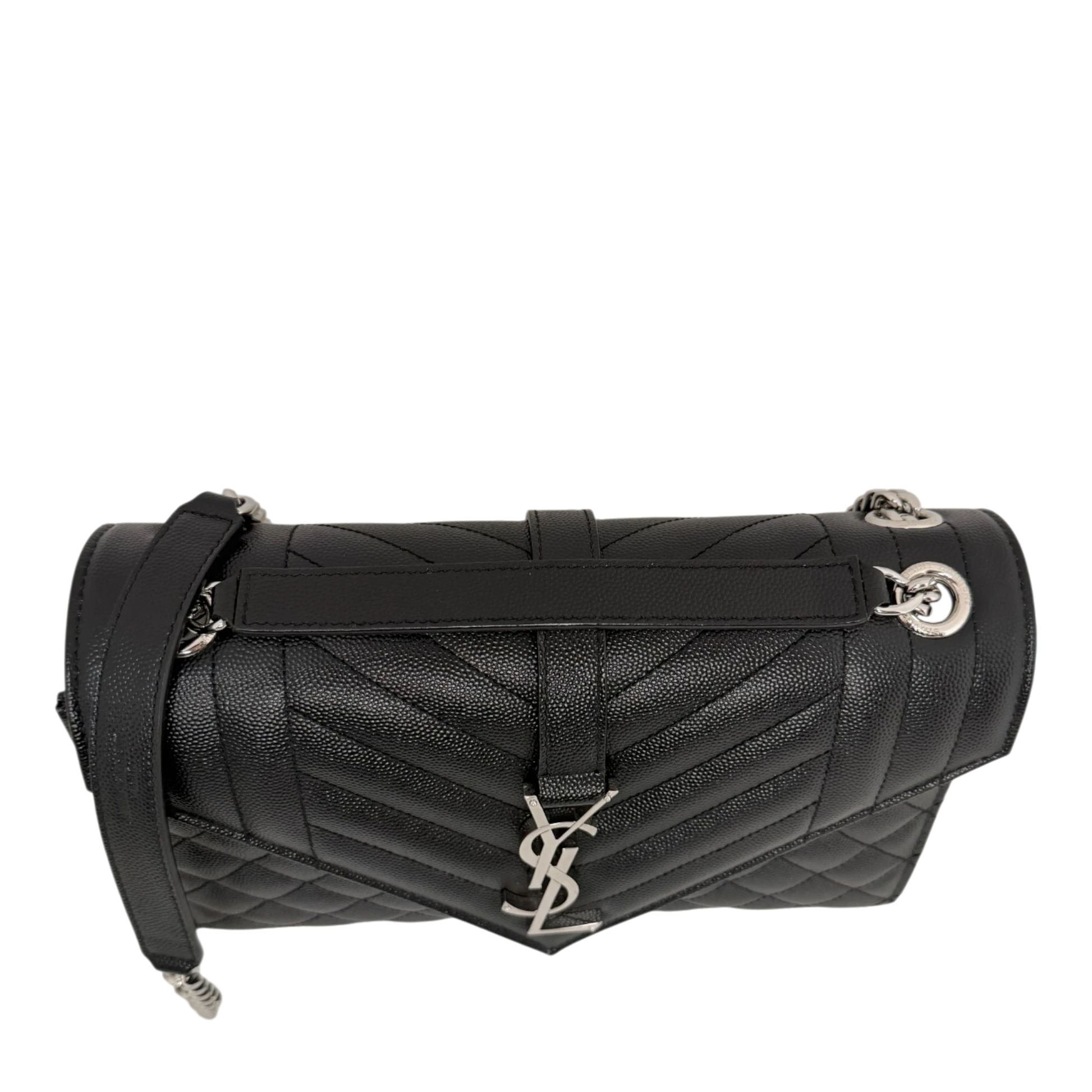 Saint Laurent YSL Envelope Medium schwarz silberne Hardware Saint Laurent