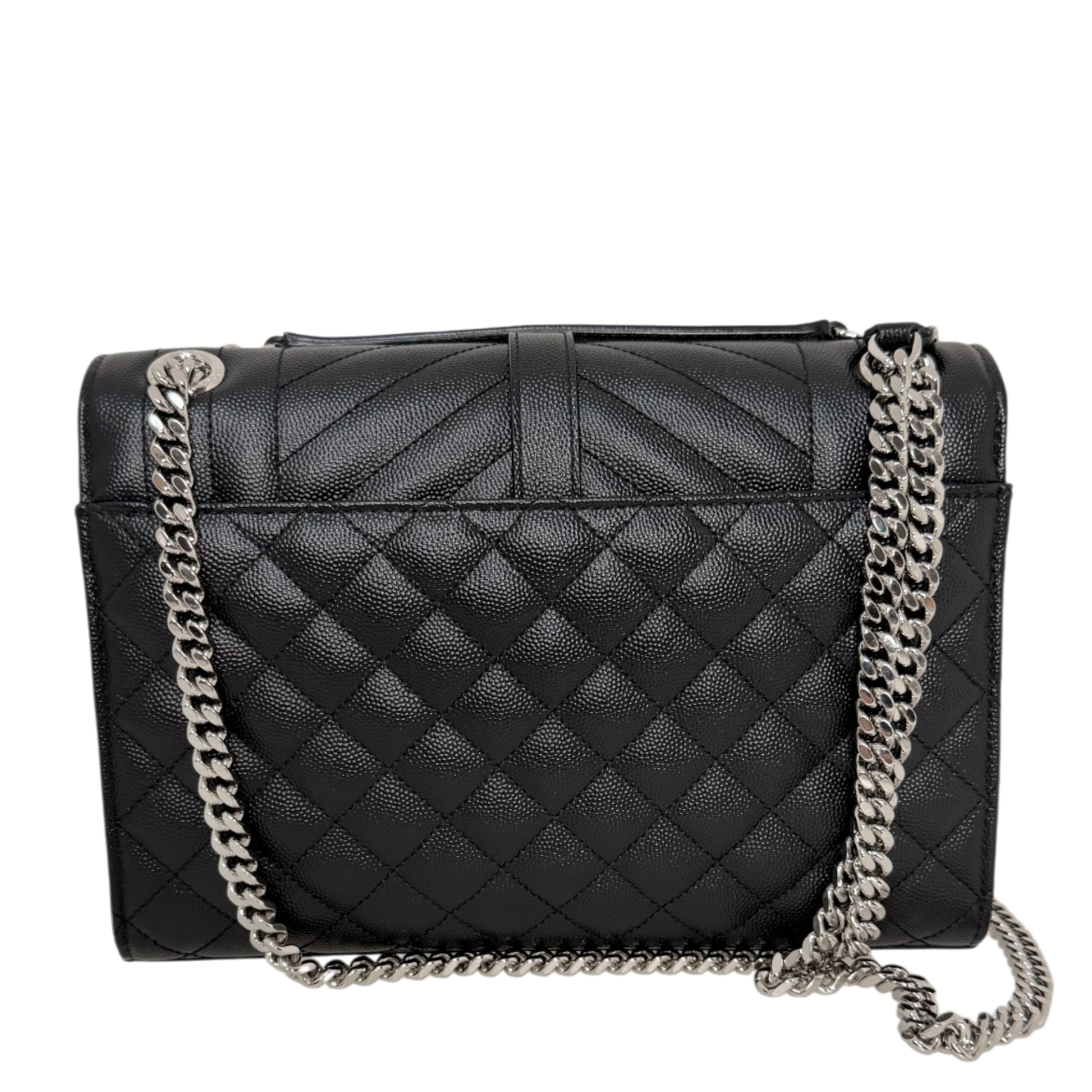 Saint Laurent YSL Envelope Medium schwarz silberne Hardware Saint Laurent
