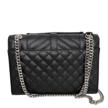 Saint Laurent YSL Envelope Medium schwarz silberne Hardware Saint Laurent