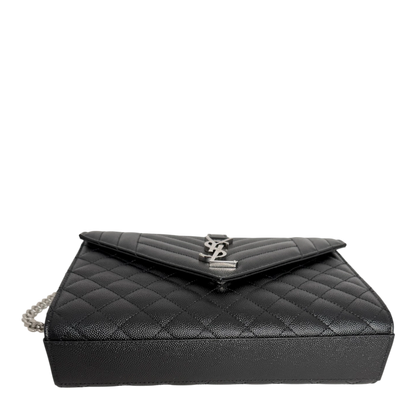 Saint Laurent YSL Envelope Medium schwarz silberne Hardware Saint Laurent