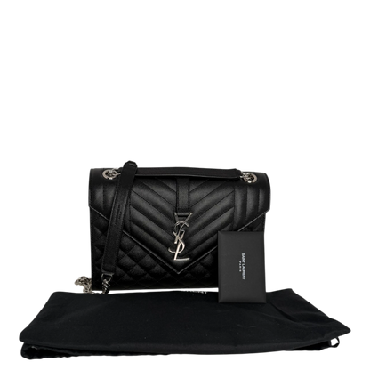 Saint Laurent YSL Envelope Medium schwarz silberne Hardware Saint Laurent