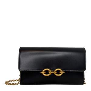 Saint Laurent Le Maillon Schwarz Leder Wallet On Chain