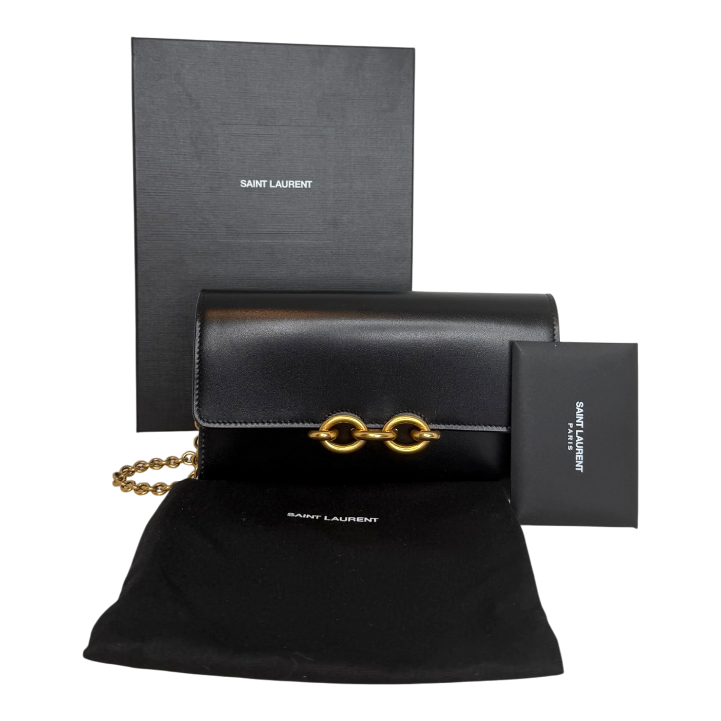 Saint Laurent Le Maillon Schwarz Leder Wallet On Chain Saint Laurent
