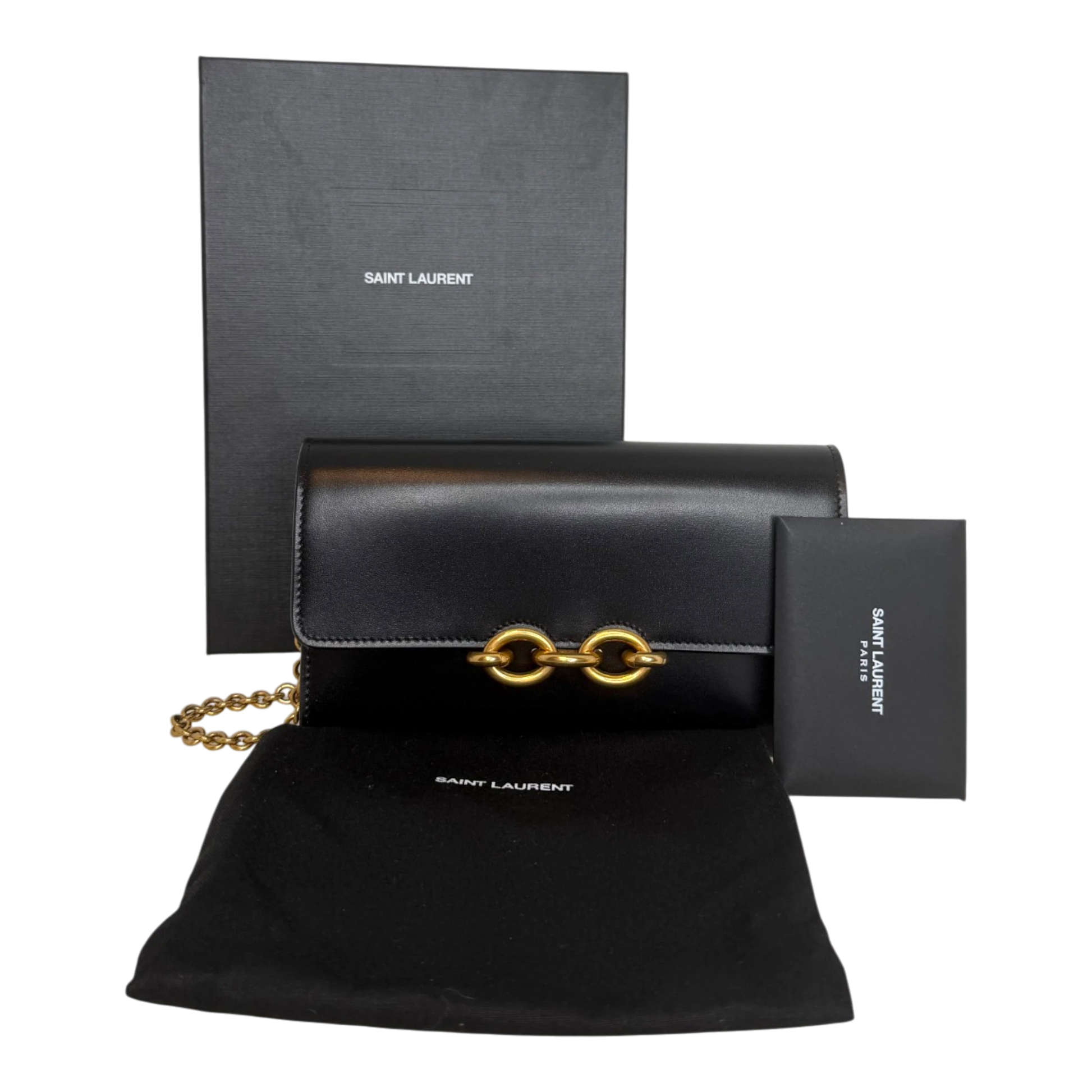 Saint Laurent Le Maillon Schwarz Leder Wallet On Chain Saint Laurent