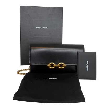 Saint Laurent Le Maillon Schwarz Leder Wallet On Chain Saint Laurent