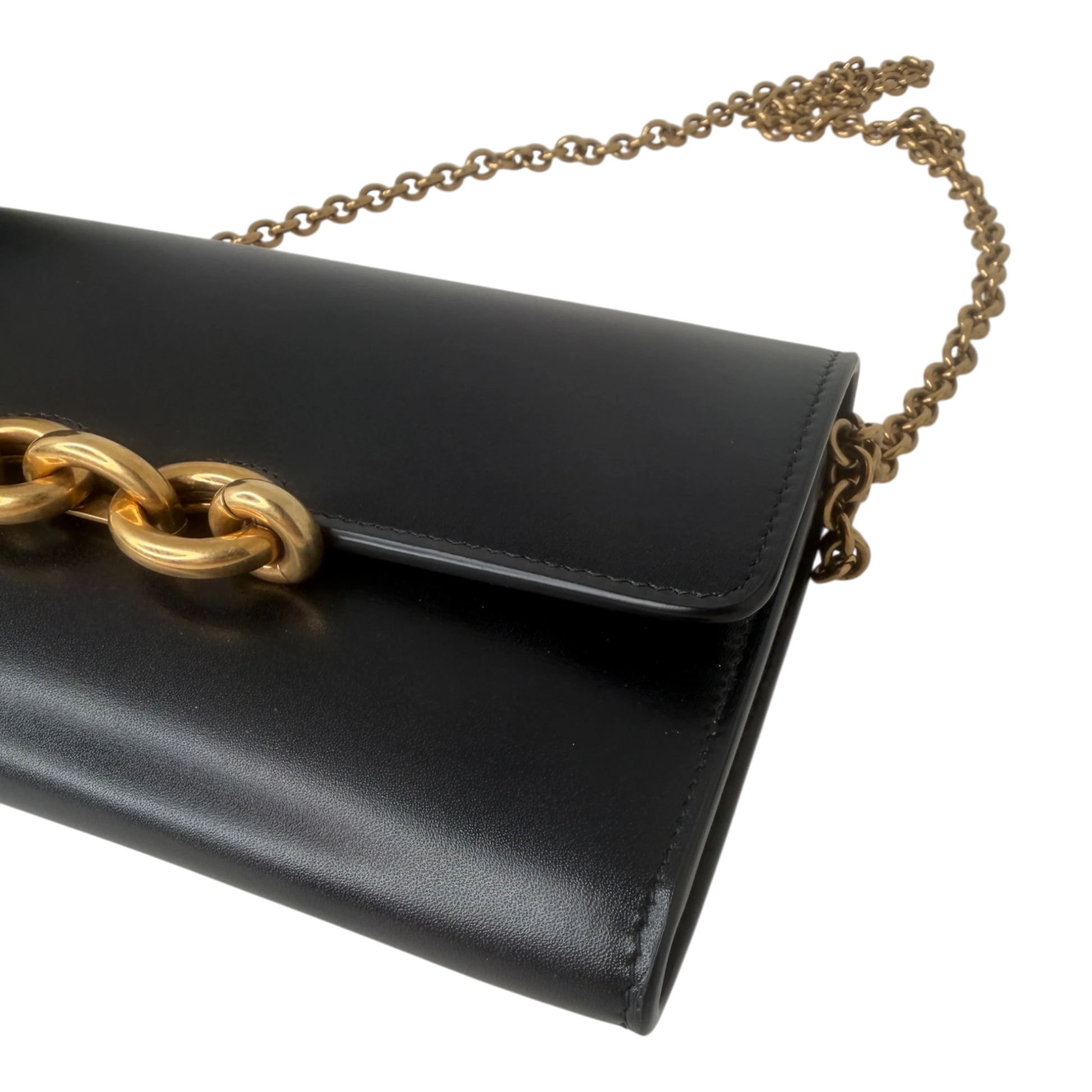 Saint Laurent Le Maillon Schwarz Leder Wallet On Chain Saint Laurent