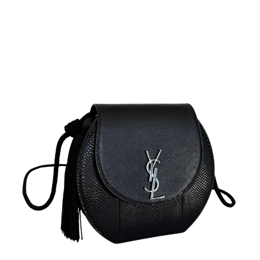 Saint Laurent Lizard Demi Lune Minaudiere Schwarz / sehr gut Saint Laurent