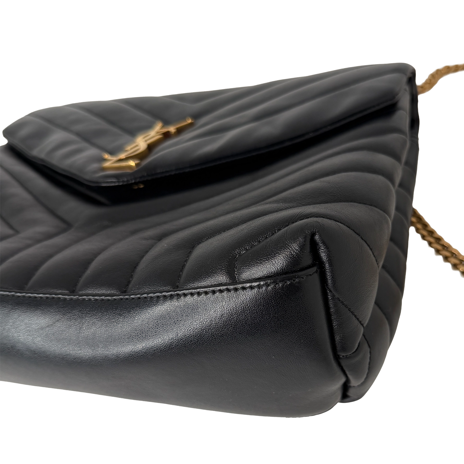 Saint Laurent LouLou Medium Leder Schwarz GHW Saint Laurent