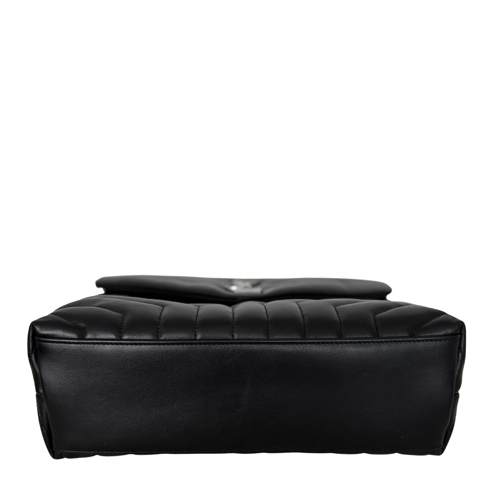 Saint Laurent YSL LouLou Medium Leder schwarz silber Hardware / sehr gut Saint Laurent