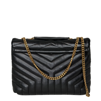 Saint Laurent LouLou Medium Leder Schwarz GHW Saint Laurent