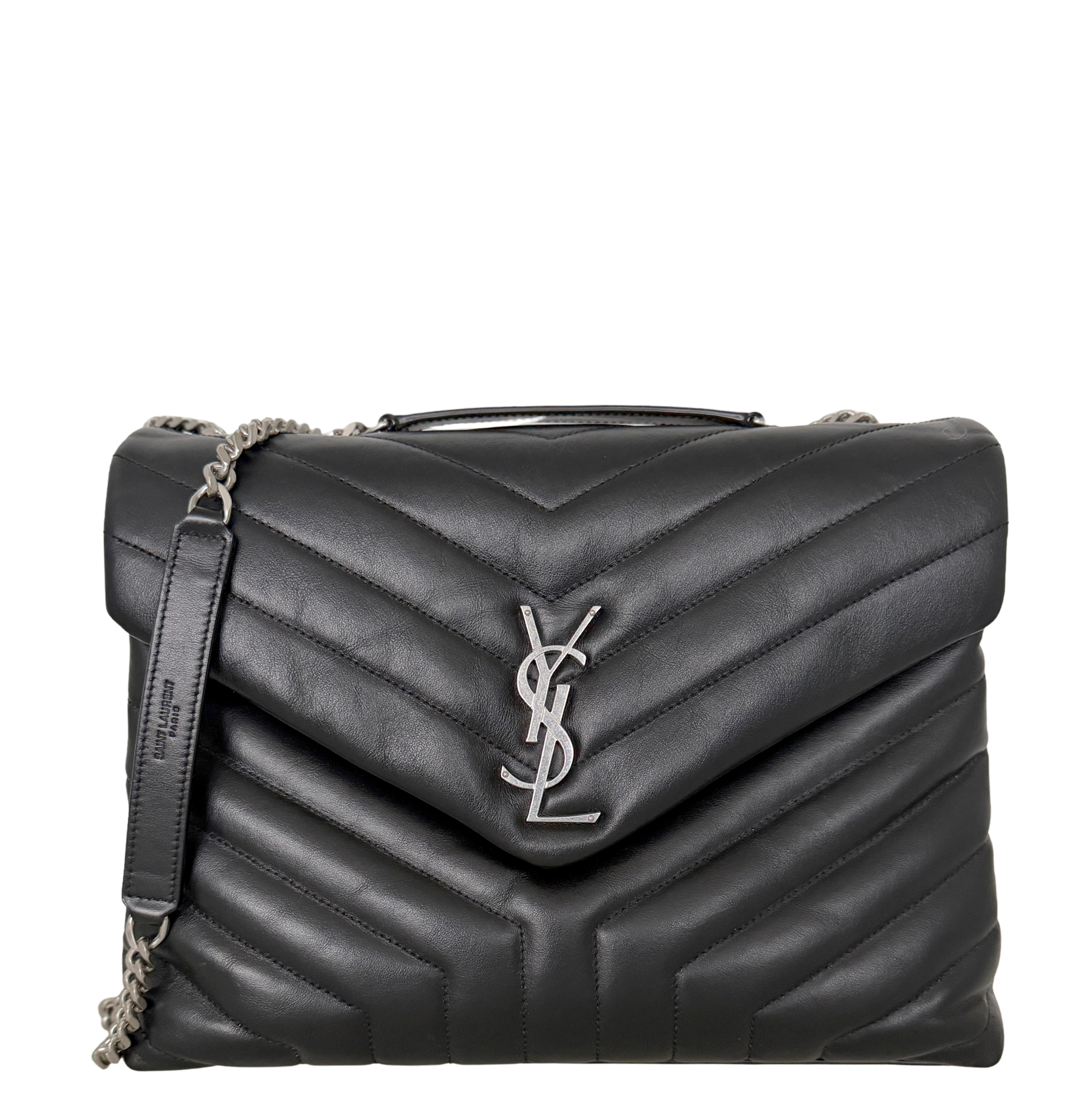 Saint Laurent YSL LouLou Medium Leder schwarz silber Hardware / sehr gut Saint Laurent