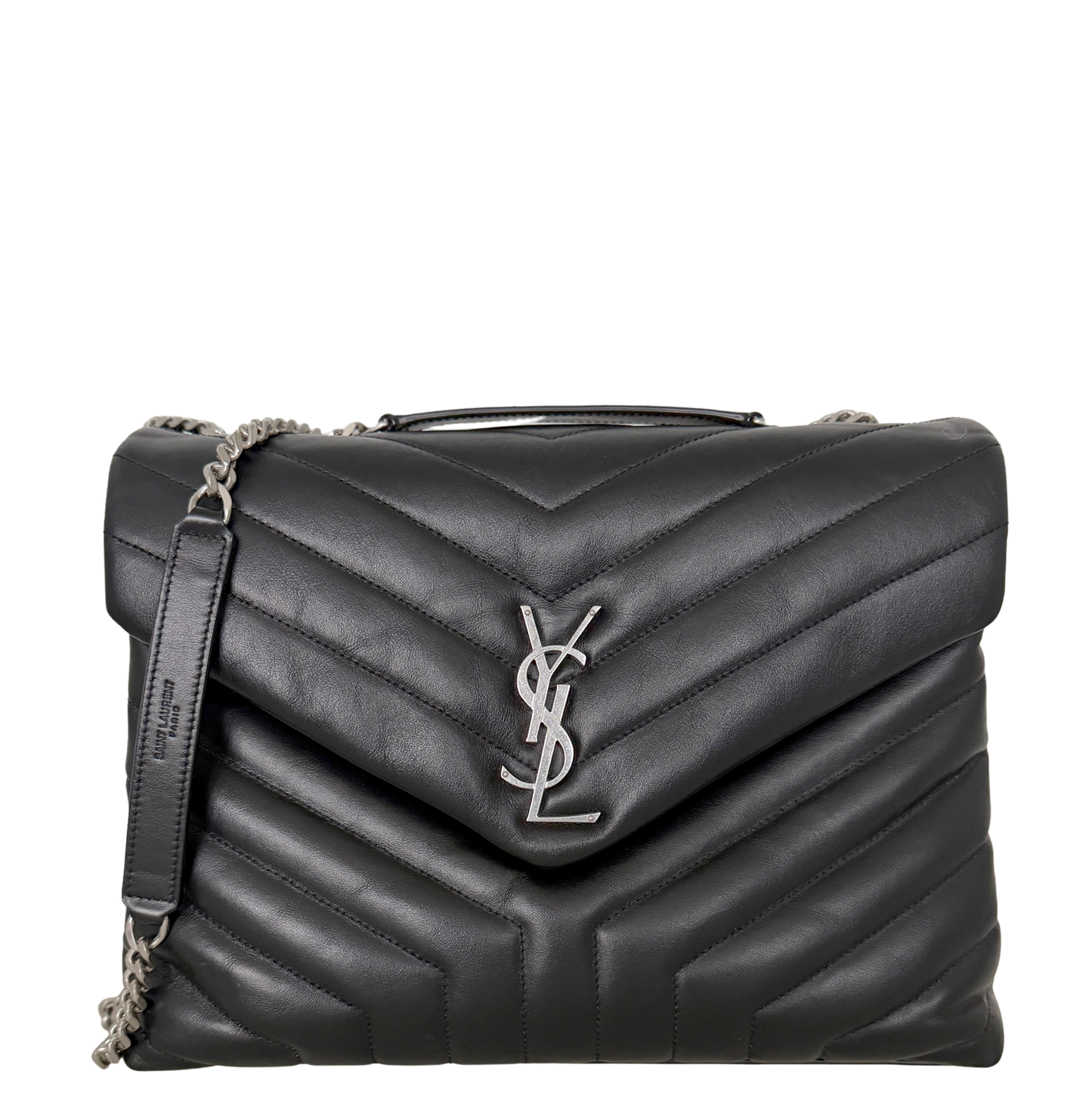 Saint Laurent YSL LouLou Medium Leder schwarz silber Hardware / sehr gut Saint Laurent