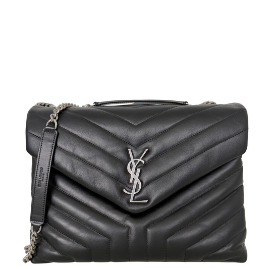 Saint Laurent YSL LouLou Medium Leder schwarz silber Hardware / sehr gut Saint Laurent